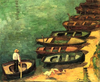 Boats at Pont-Aven, Brittany by Emile Bernard